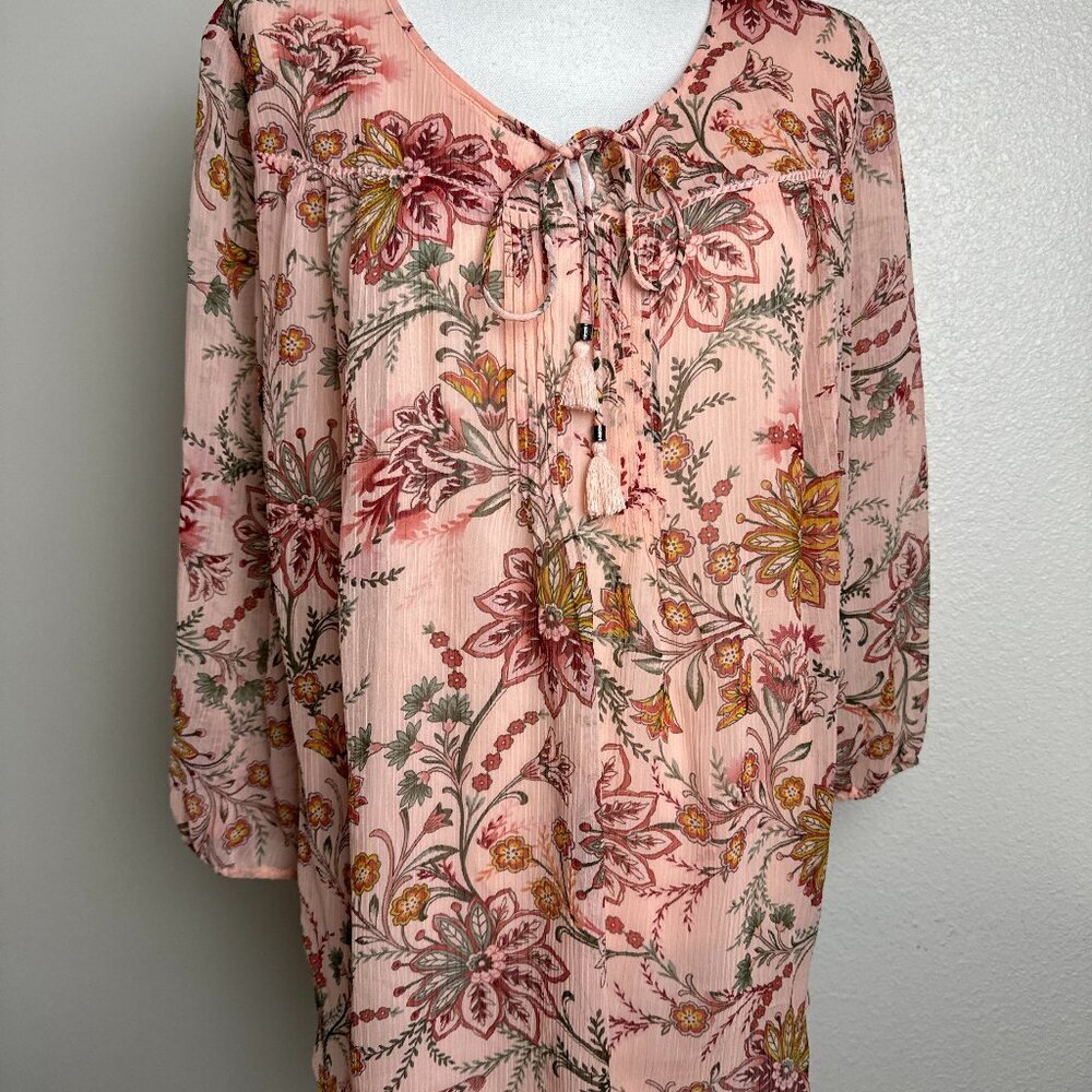 Blouse Floral 3/4 sleeves  Size XXL